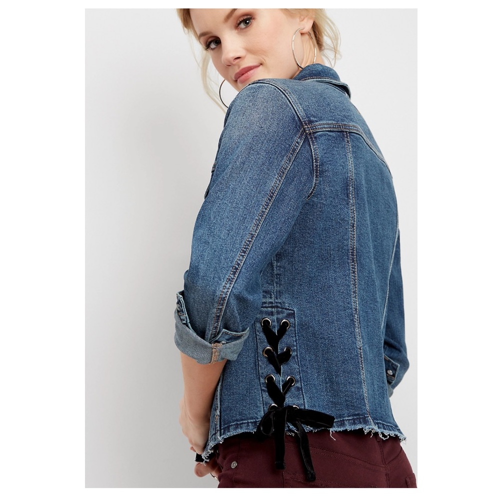 🆕 maurices Lace Up Denim Jacket